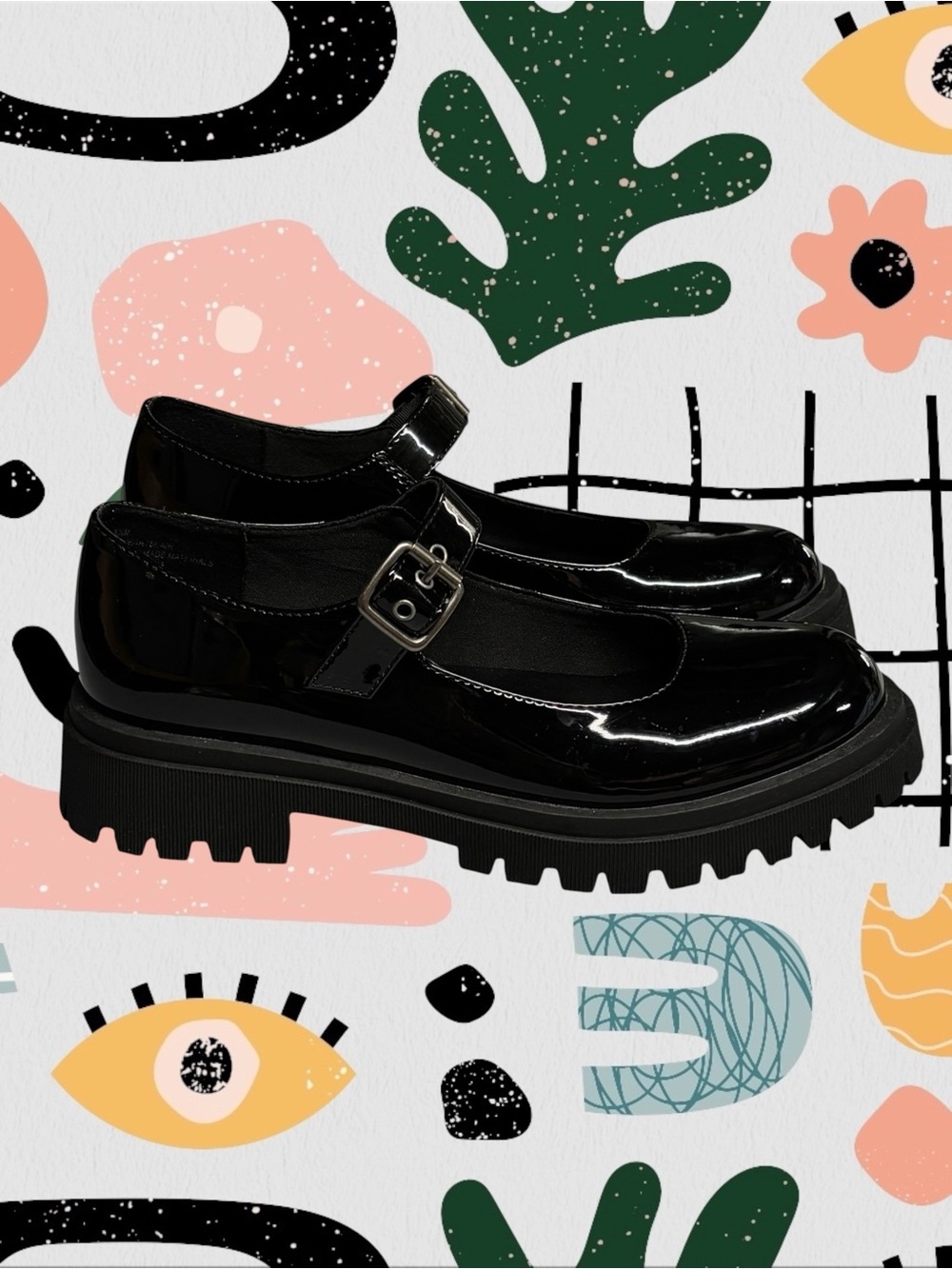Seychelles | Worn Once! Black Patent Chunky Memory Foam Mary Jane Loafers